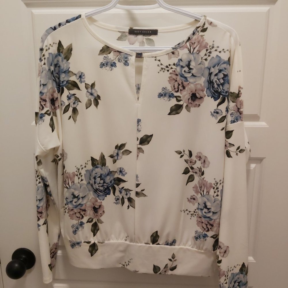 White Floral Blouse